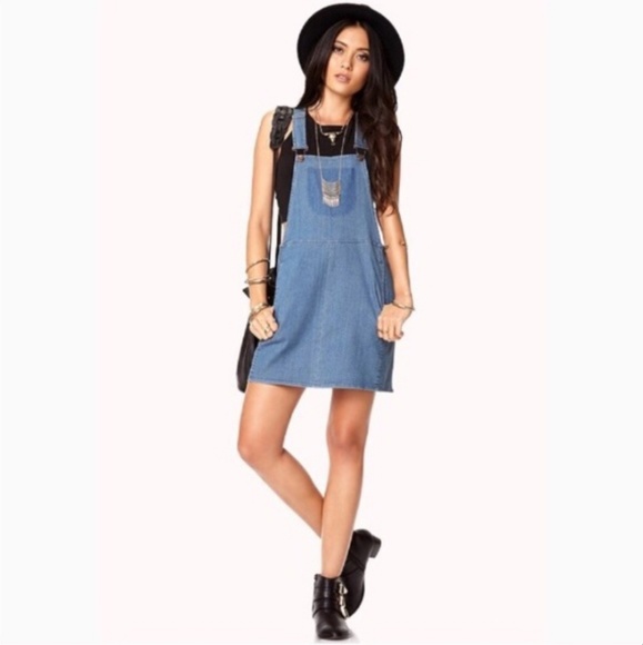 Life in Progress Denim Overall Dress with Pockets - Picture 4 of 5